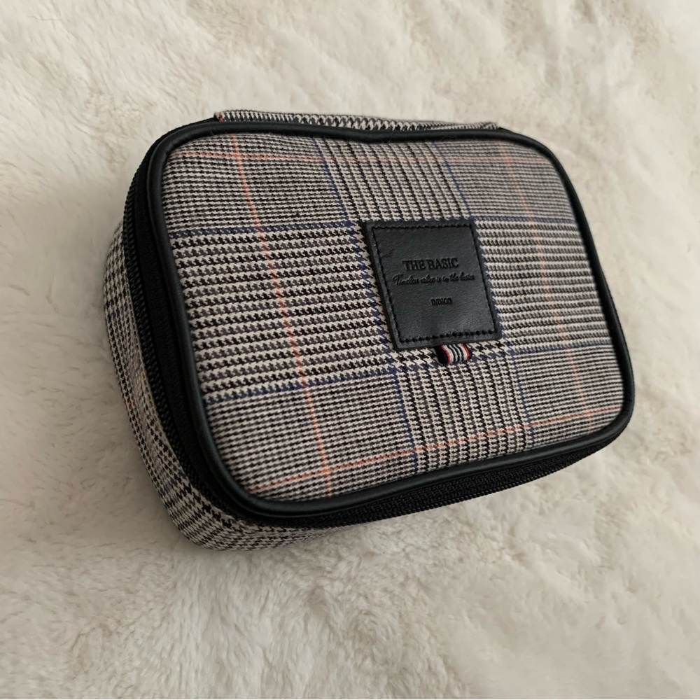 Indigo The Basic Canvas Check Pattern Travel Pouc… - image 2